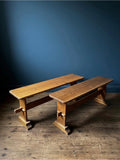 Rustic pine bench.