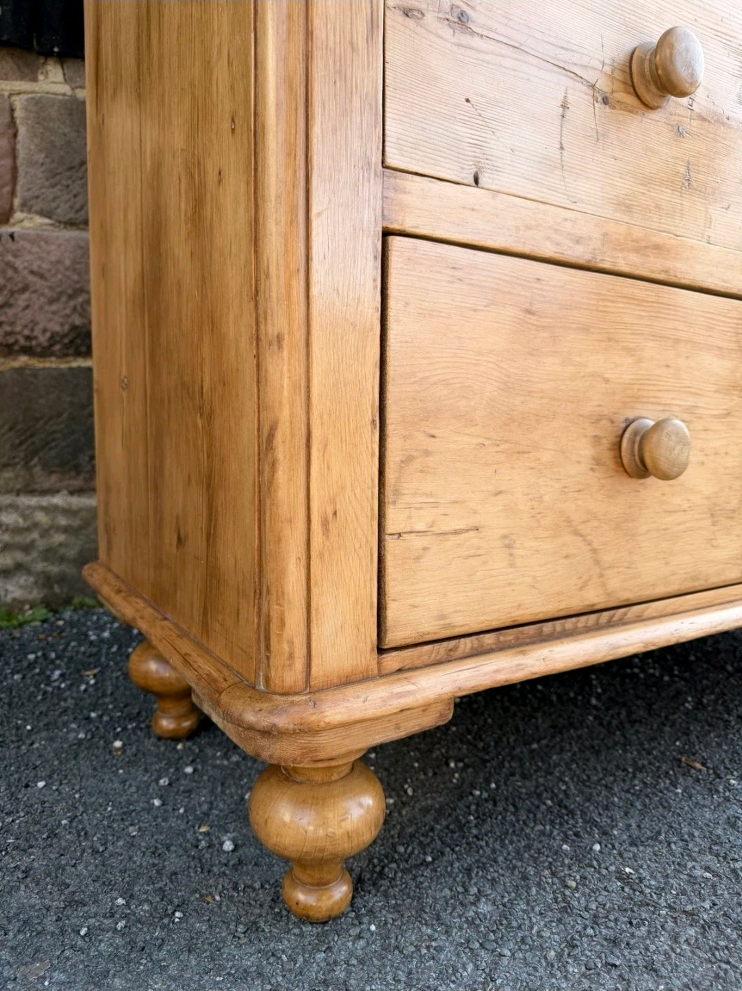 Large Antique Victorian Pine Chest Of Drawers, Country Farmhouse, Bedroom. Tall
