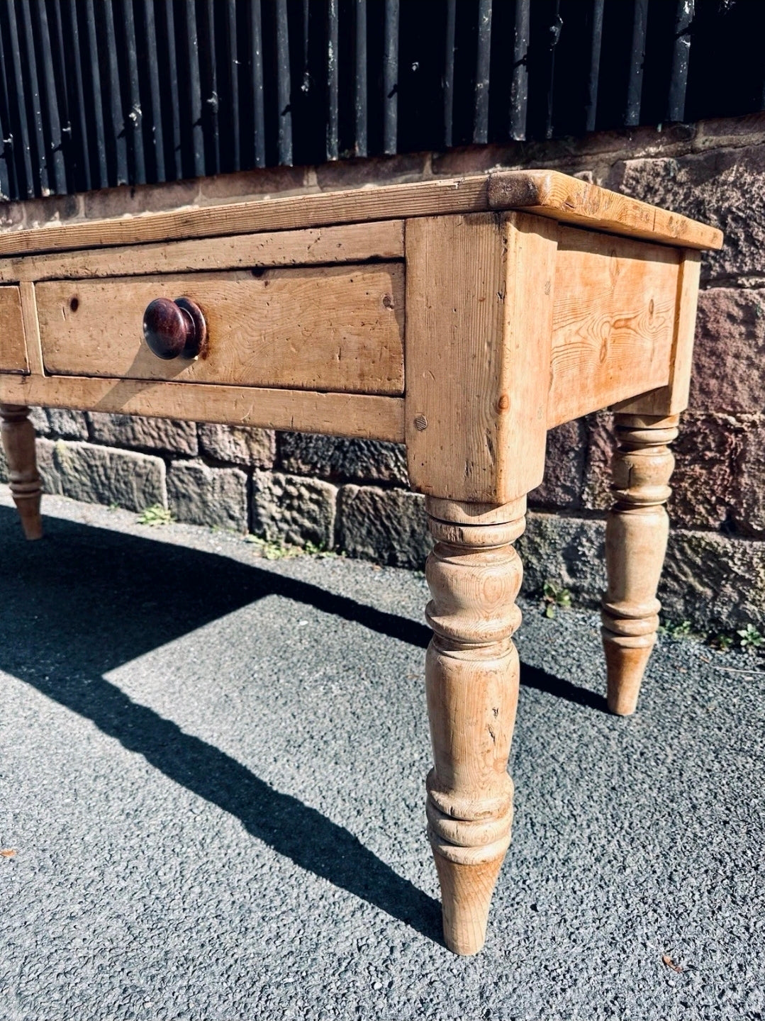 Antique Victorian Pine Farmhouse Table, Dining/ Prep, Country House, 3 Drawer