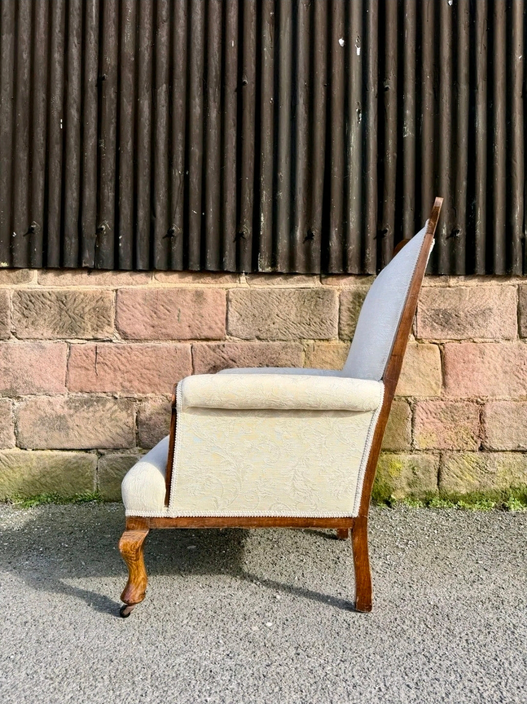 Victorian mahogany fireside armchair - Antique, library reading chair. C1880