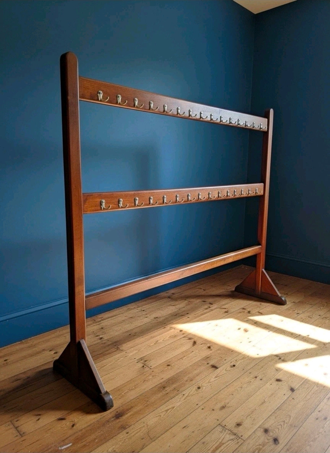 Vintage Wooden 1940s Coat Stand. Double Sided. Hats, Hallway. Original, Italian