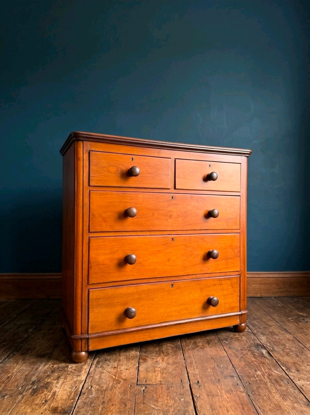 Antique Mahogany Chest Of Drawers, Victorian Original, 5 Drawers, Bedroom