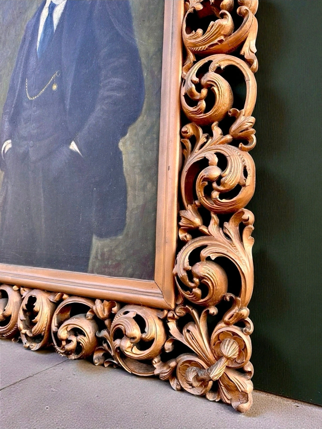 Original Oil Painting Of Gentleman In Gilt Wood Frame. c1910