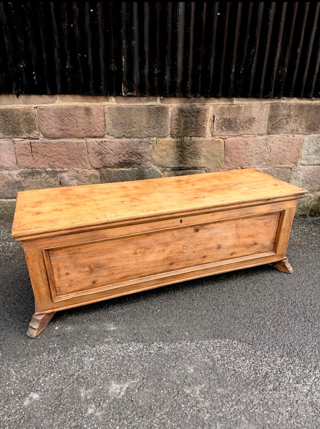 Antique Pine Blanket Box c1890. Trunk, Storage, Coffee Table. Bedroom. Italian