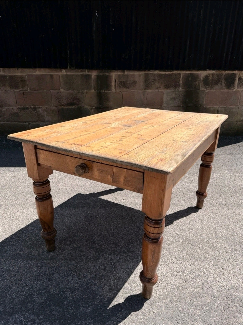 Victorian Farmhouse Antique Pine Dining Table C1880. Country, Cottage, Rustic.