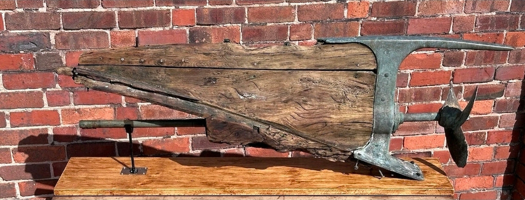 Antique Boat Propeller & Keel on Display Base and Stand. Table Decoration. 1915