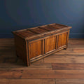 18th Century Solid Oak Blanket Box, Coffee, Chest, Storage. Rustic