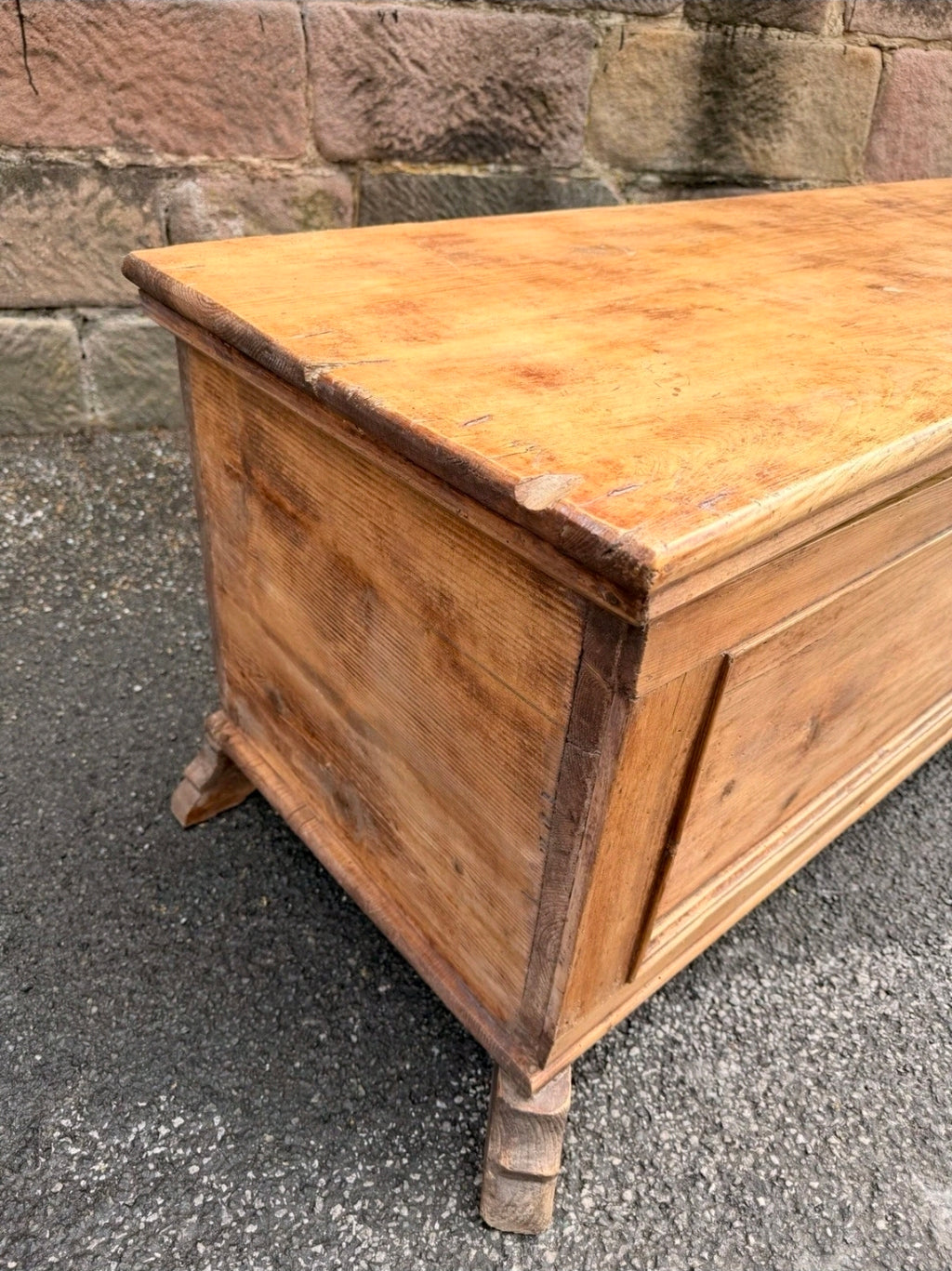 Antique Pine Blanket Box c1890. Trunk, Storage, Coffee Table. Bedroom. Italian