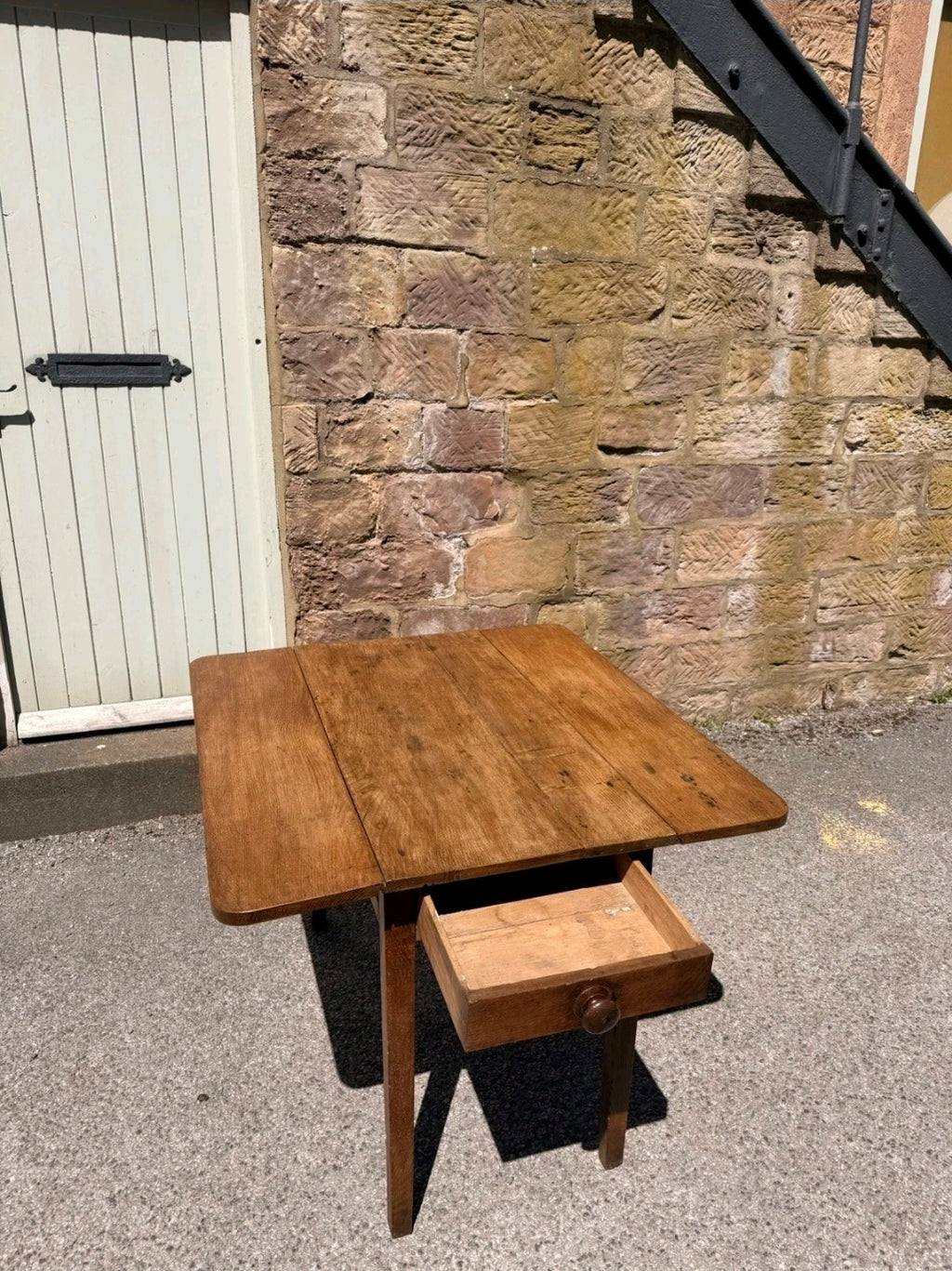 Antique Oak Pembroke Table, Rustic, Side Table, Occasional Dining, 2-4 Seater