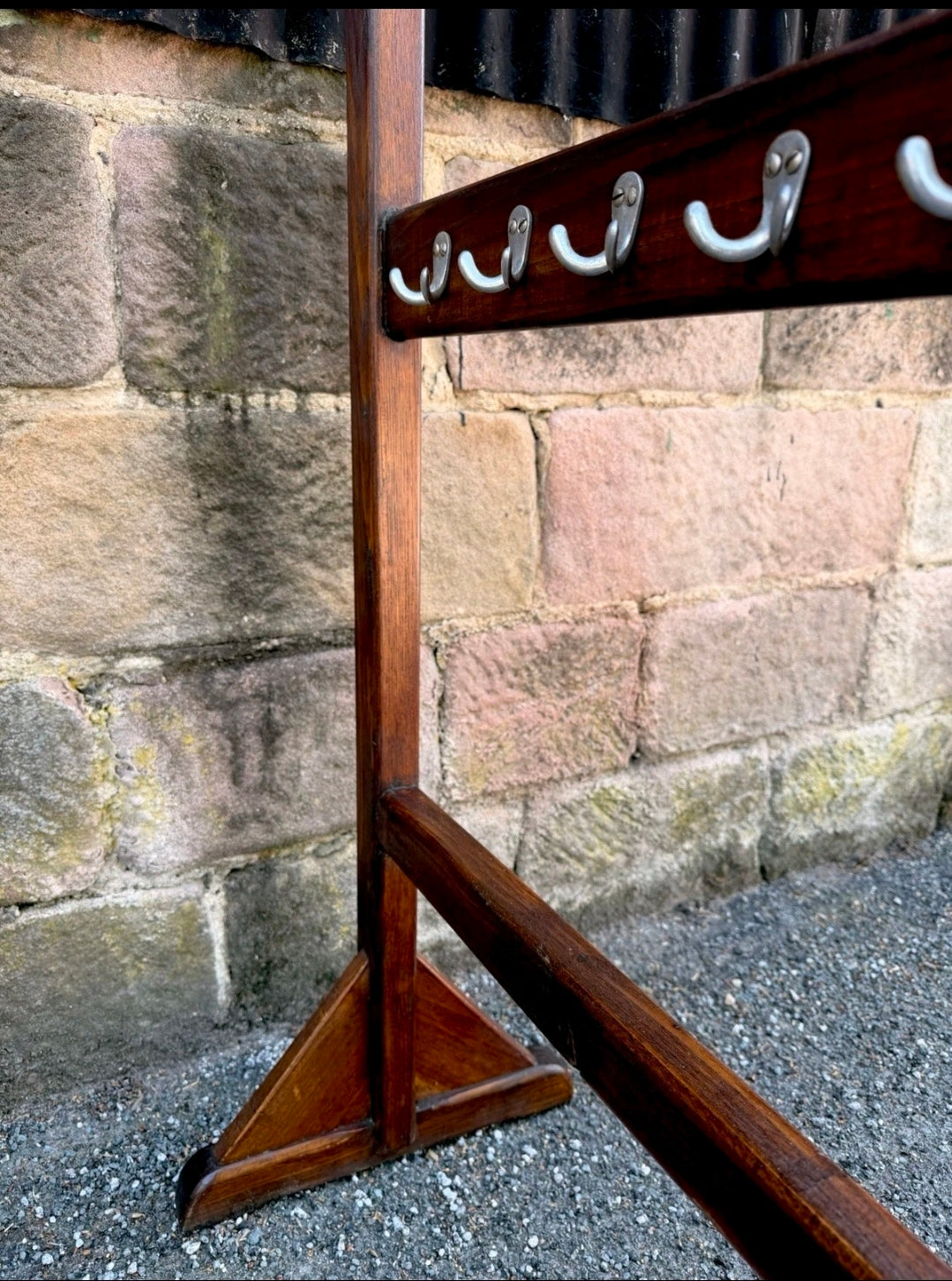 Vintage Wooden 1940s Coat Stand. Double Sided. Hats, Hallway. Original, Italian