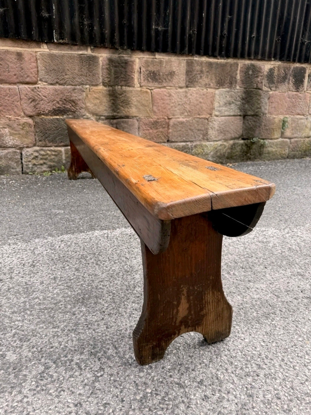 Antique Victorian Rustic Pine Bench, Church Bench, Dining Bench, Hallway