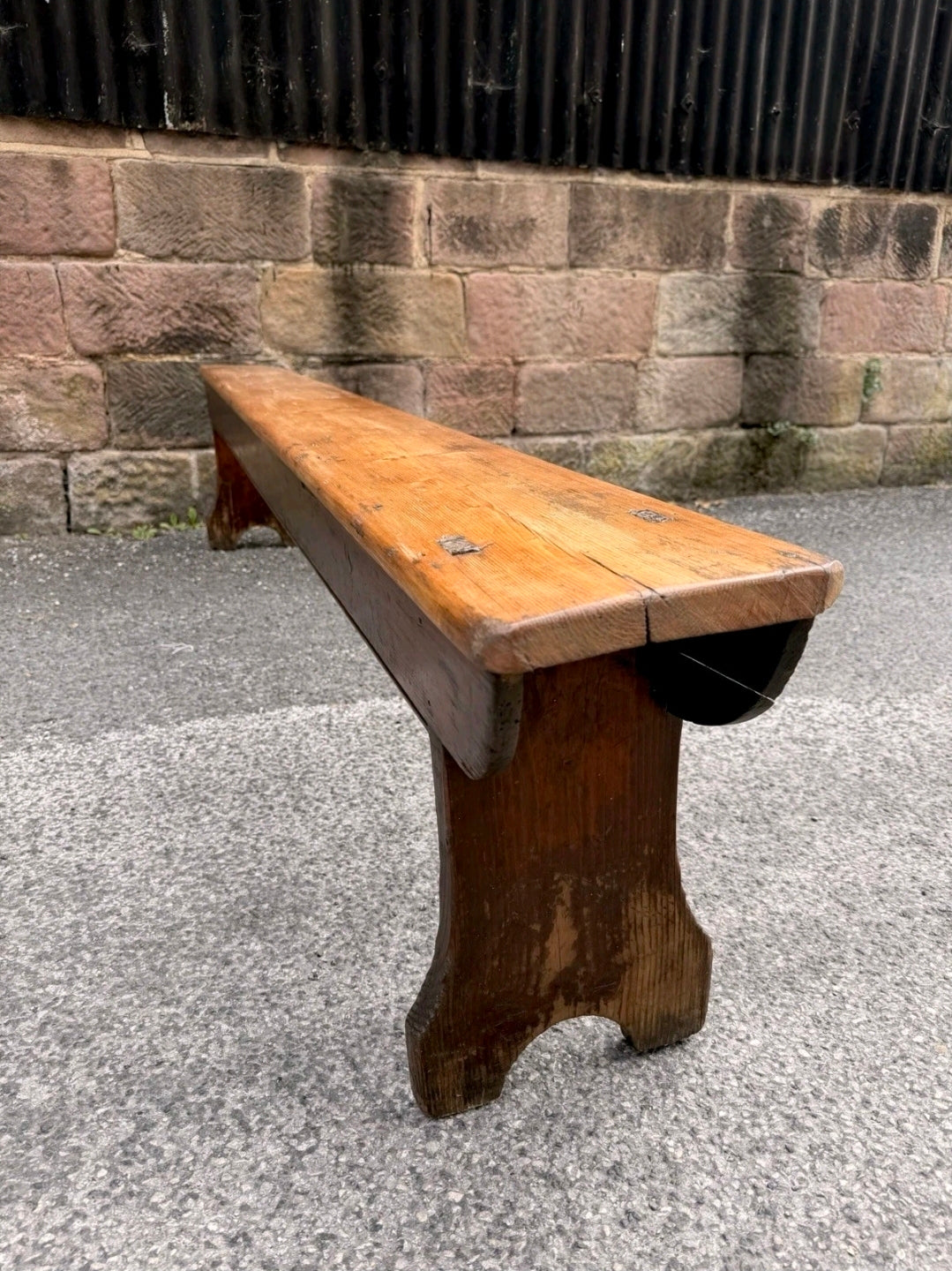 Antique Victorian Rustic Pine Bench, Church Bench, Dining Bench, Hallway