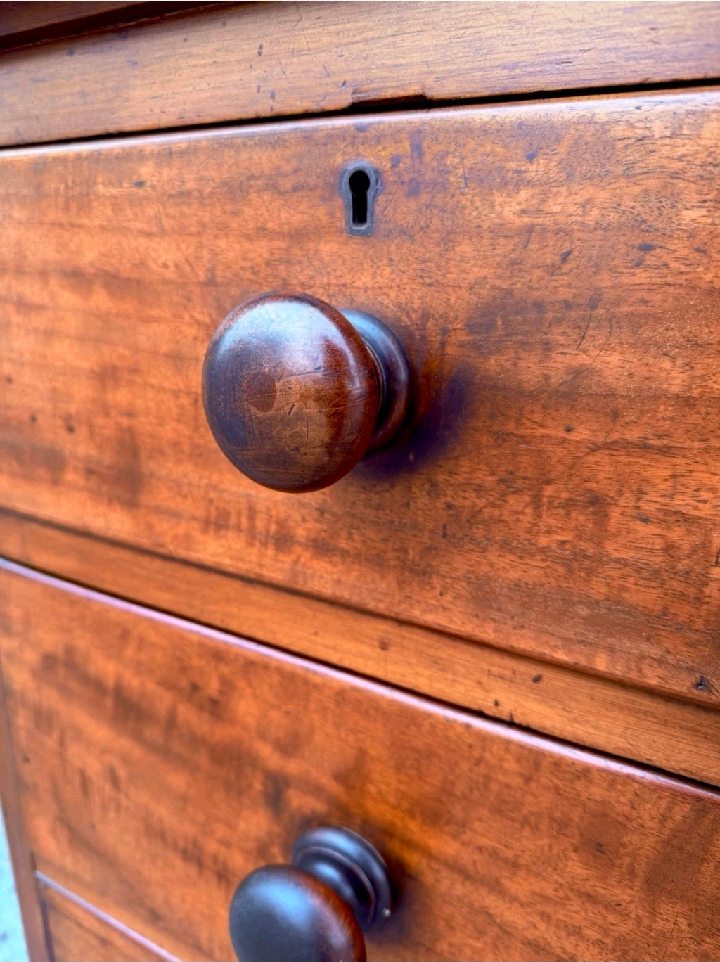 Antique Mahogany Chest Of Drawers, Victorian Original, 5 Drawers, Bedroom