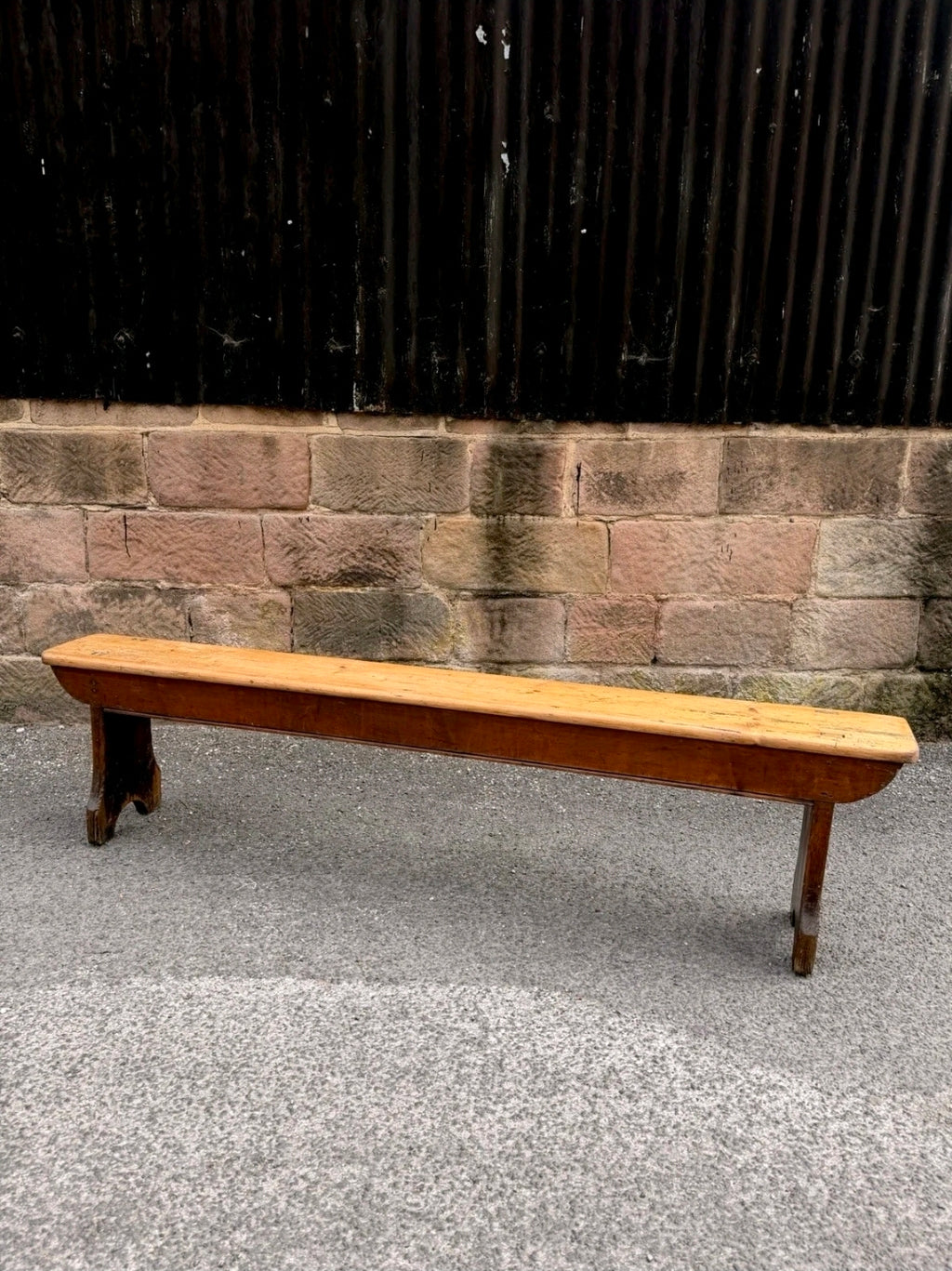 Antique Victorian Rustic Pine Bench, Church Bench, Dining Bench, Hallway