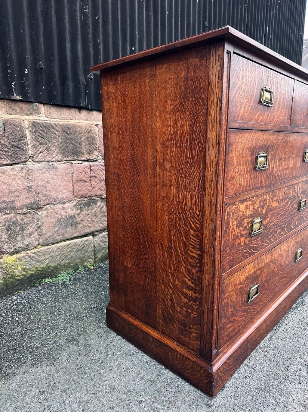Large Antique Oak Chest Of Drawers, Edwardian C1910, 5 Drawers, Jones Moss & Co