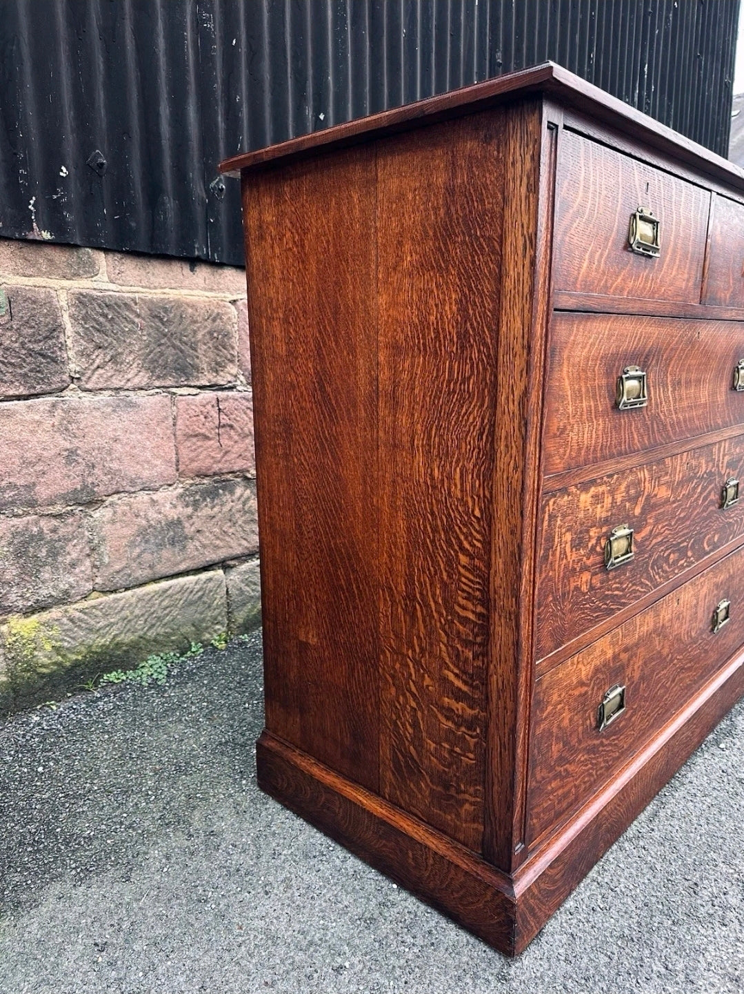 Large Antique Oak Chest Of Drawers, Edwardian C1910, 5 Drawers, Jones Moss & Co