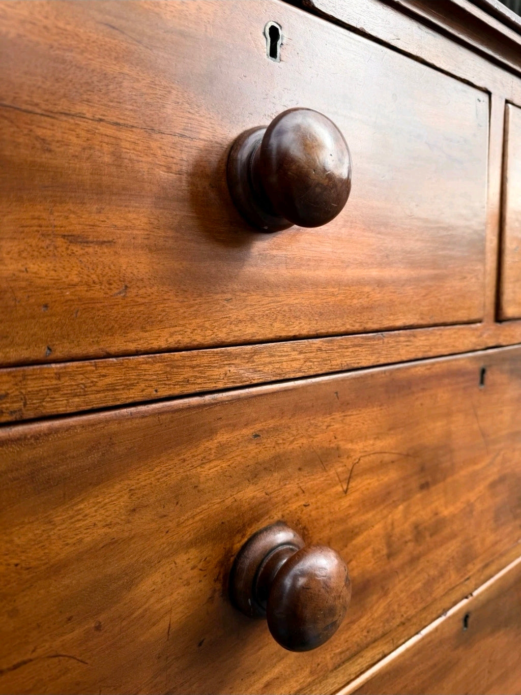 Antique Mahogany Chest Of Drawers, Victorian Original, 5 Drawers, Bedroom