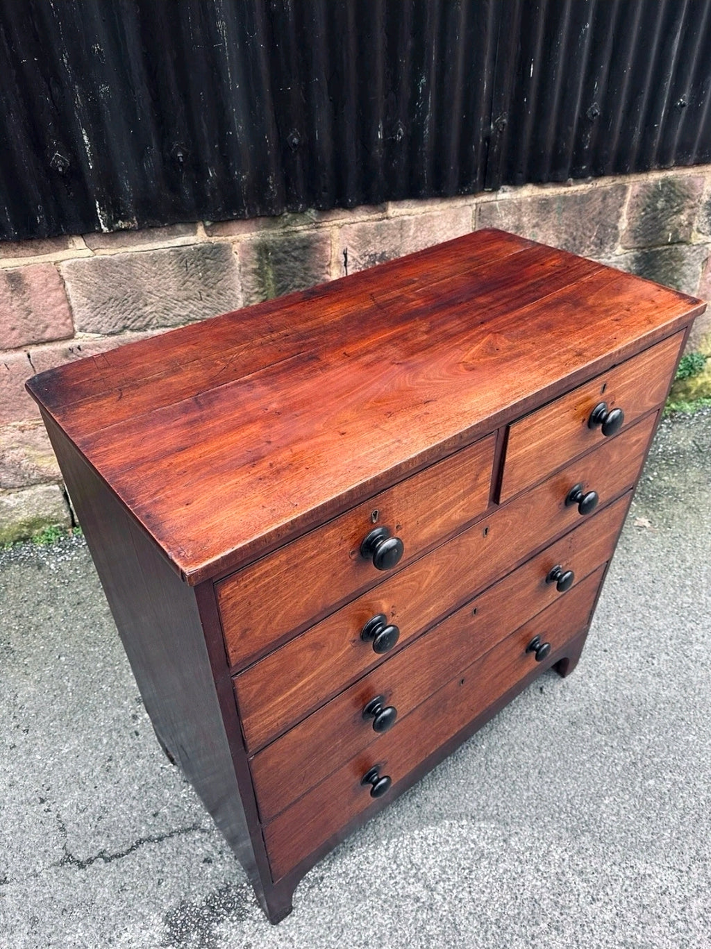 Antique Oak Chest Of Drawers, Victorian Original, 5 Drawers, Bedroom, Storage