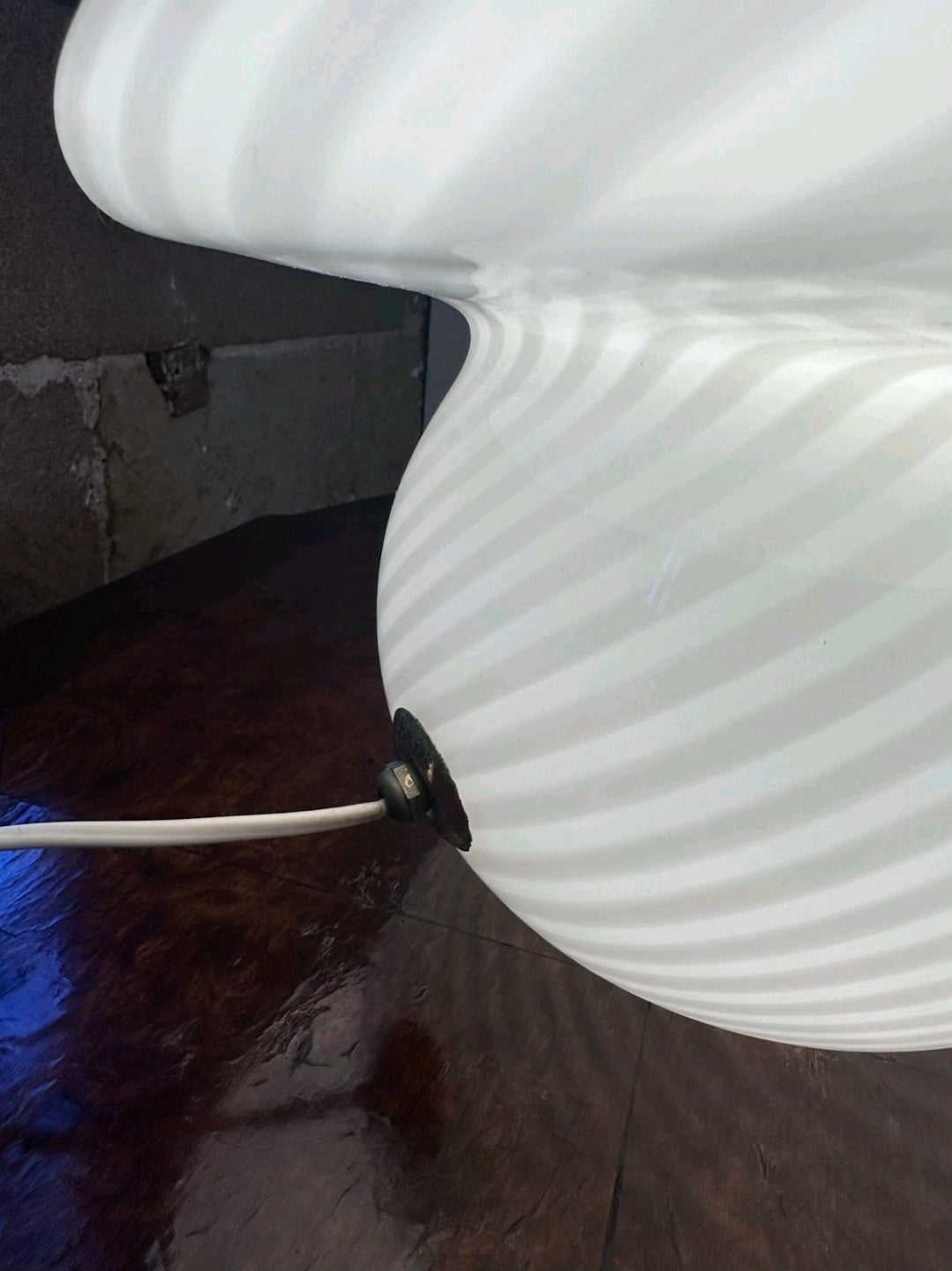 1970s Murano Glass Table Lamp Vintage Swirl Mushroom Space Age Retro Italian