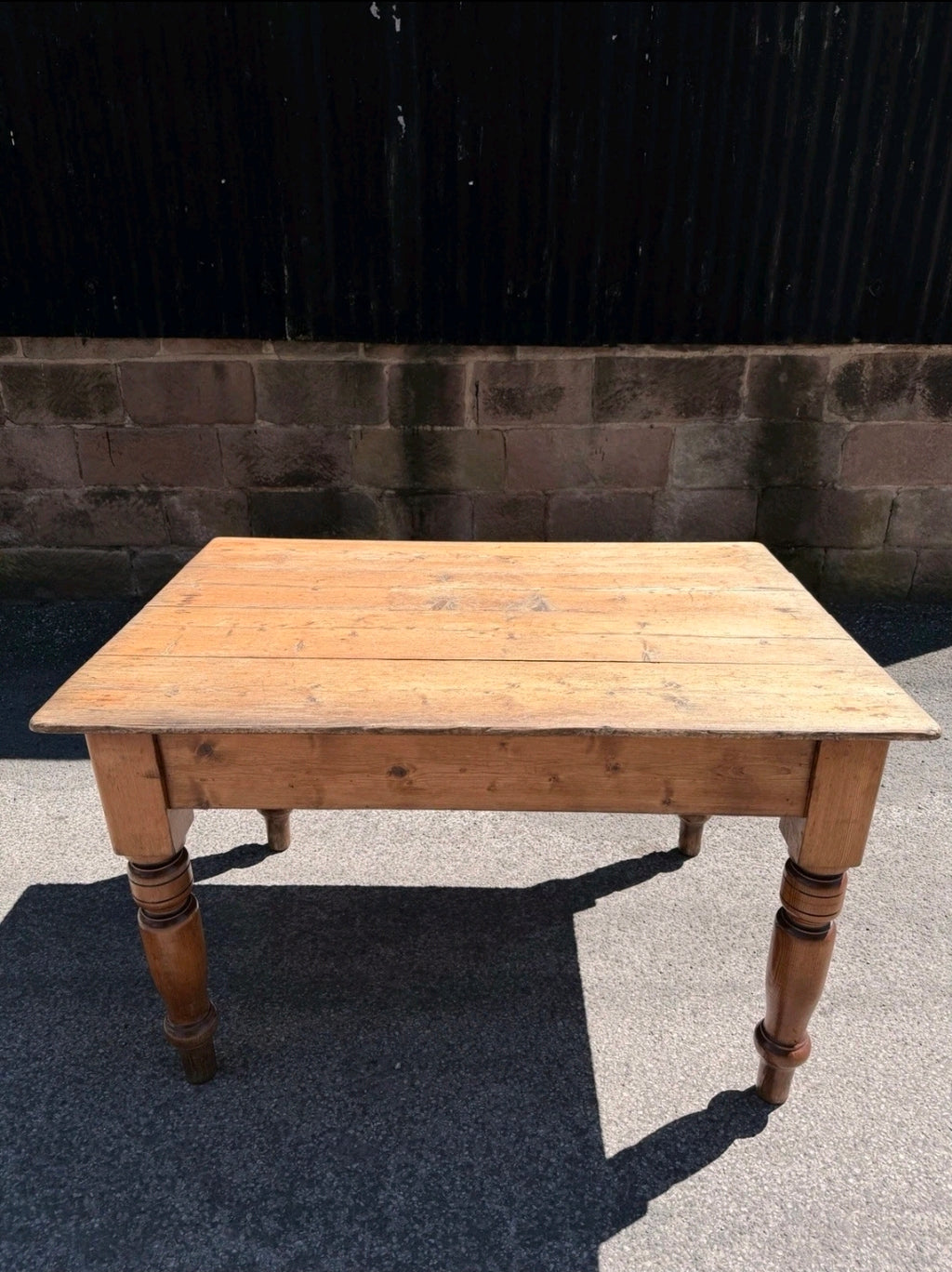 Victorian Farmhouse Antique Pine Dining Table C1880. Country, Cottage, Rustic.
