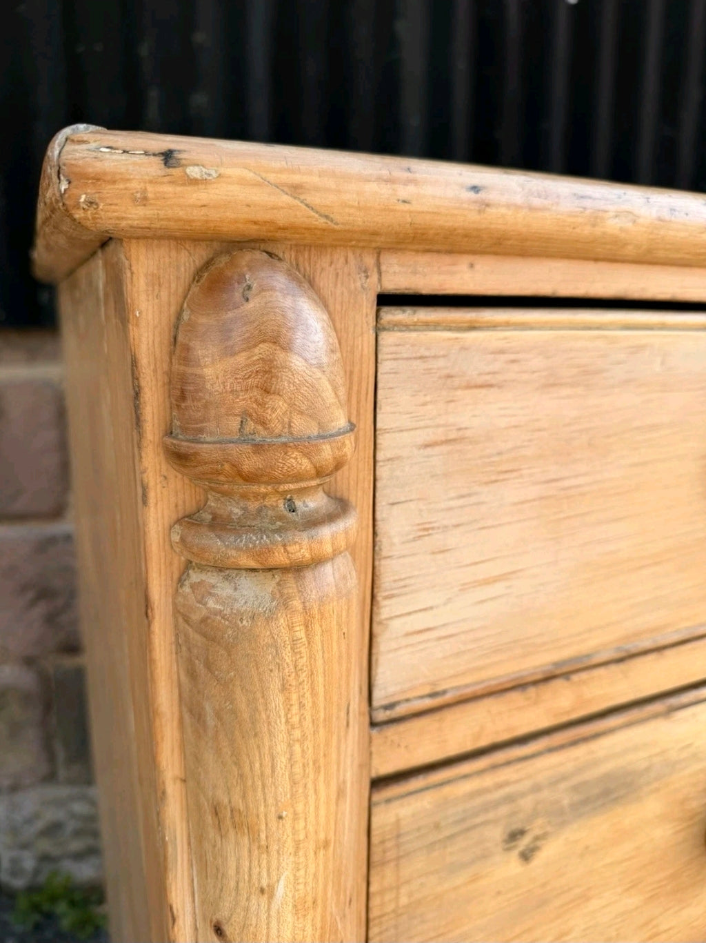 Antique Victorian Rustic Waxed Pine Chest Of Drawers, Country Cottage, Bedroom.