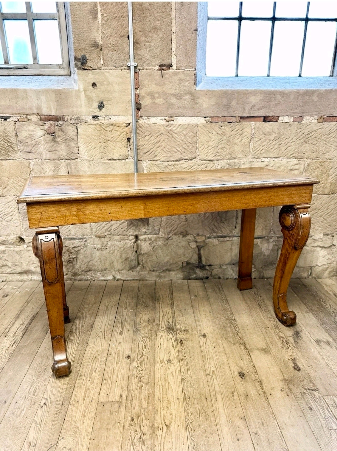 Antique Victorian Oak Console Table, Hall Table. Cabriole Legs, Hallway.