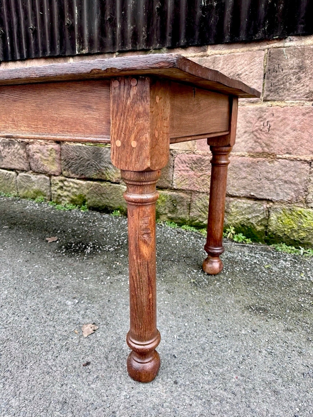 Large Oak Refectory Farmhouse Table. 19th Century, Rustic. 10 Seater. 8ft