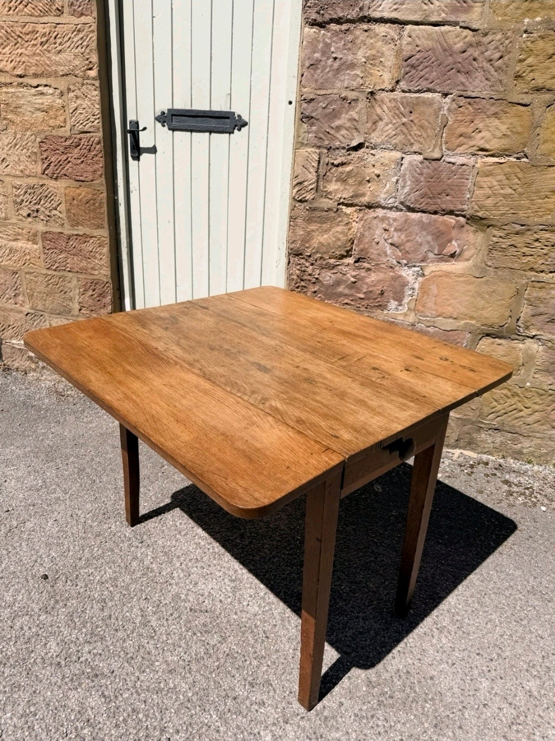 Antique Oak Pembroke Table, Rustic, Side Table, Occasional Dining, 2-4 Seater