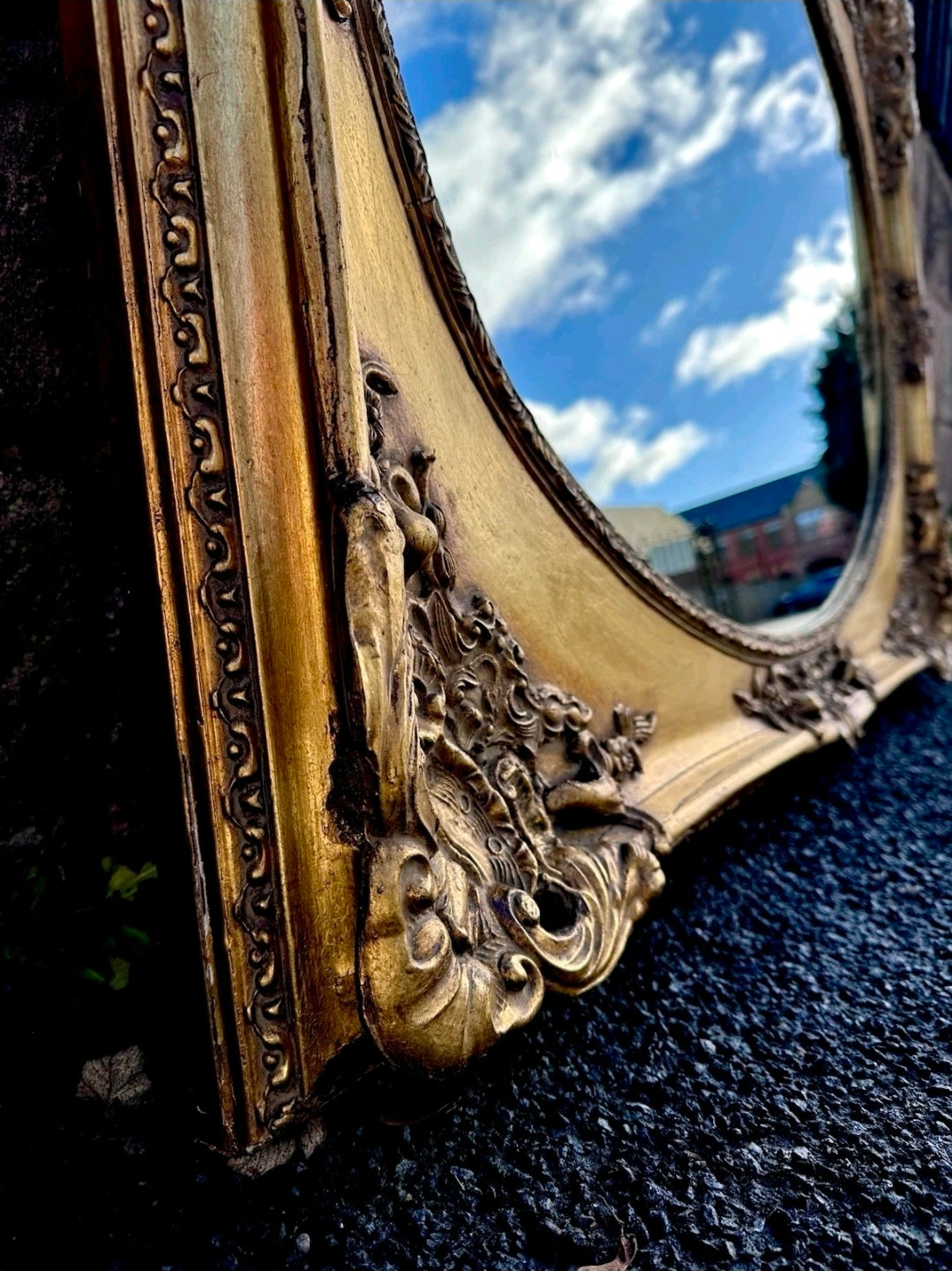 Large Ornate Gilt Framed Late 19th Century Italian Mirror