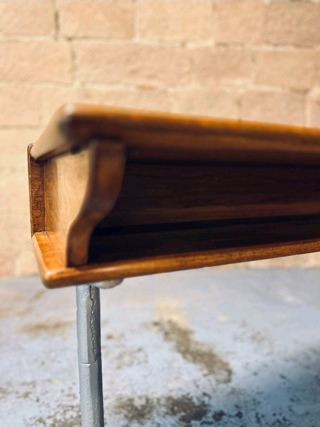 Antique Double School Desk. Oak & Cast Iron. Playroom, Kids Workspace, Nursery