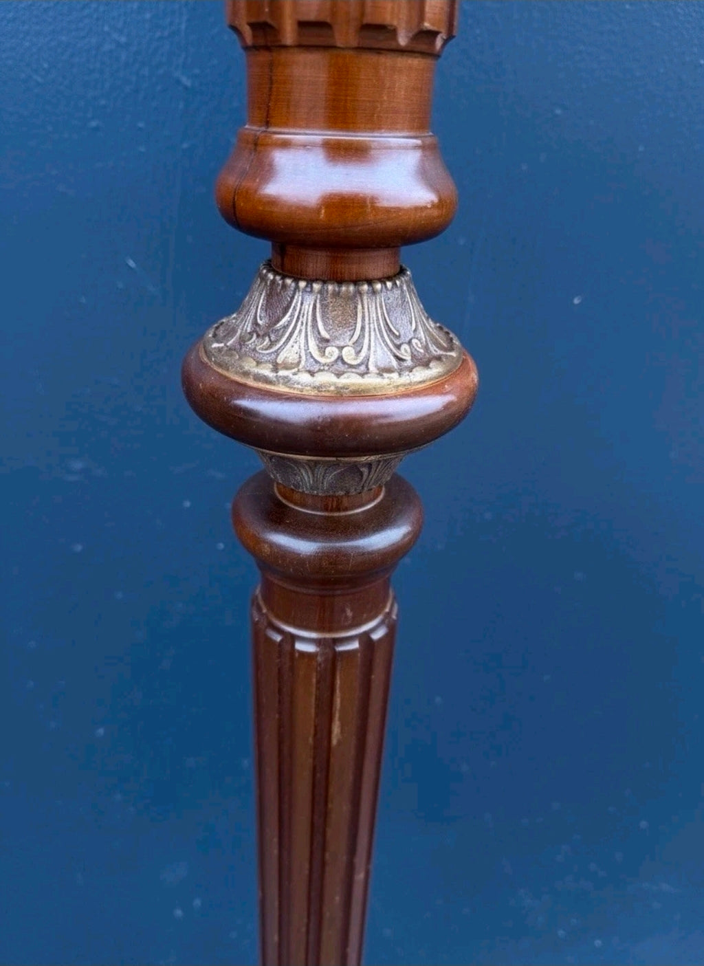 Vintage 1950s Wood & Brass Coat Stand. 8 Hooks, Hall Stand, Hat Stand, Hall Tree