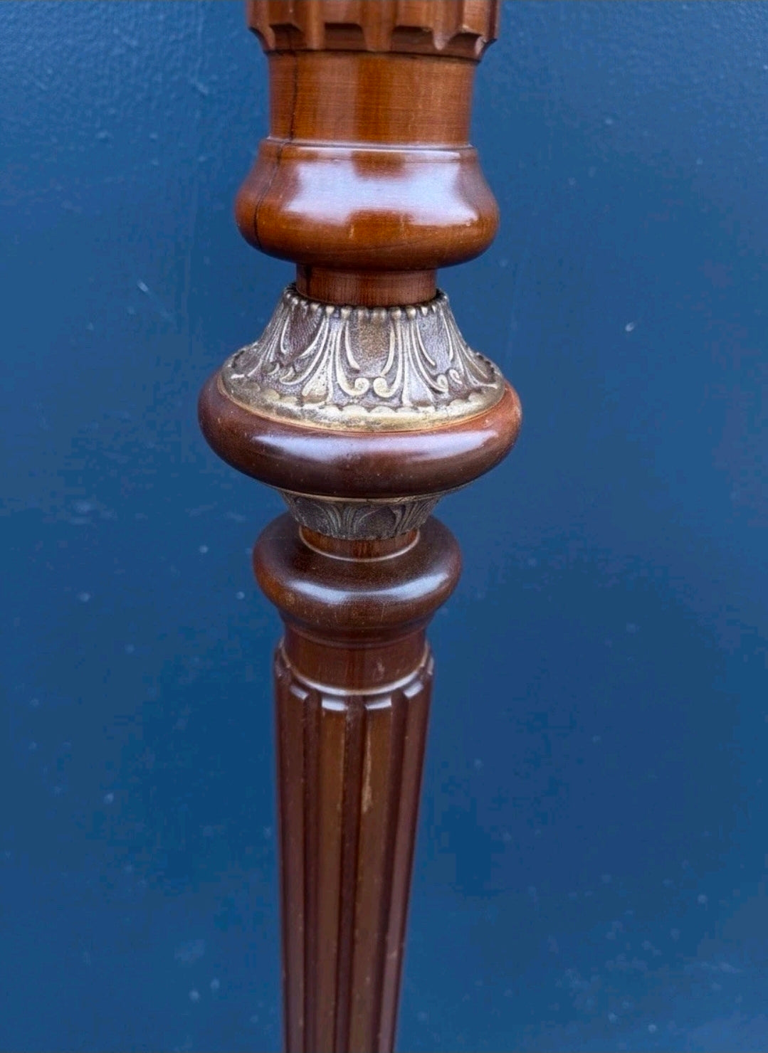 Vintage 1950s Wood & Brass Coat Stand. 8 Hooks, Hall Stand, Hat Stand, Hall Tree