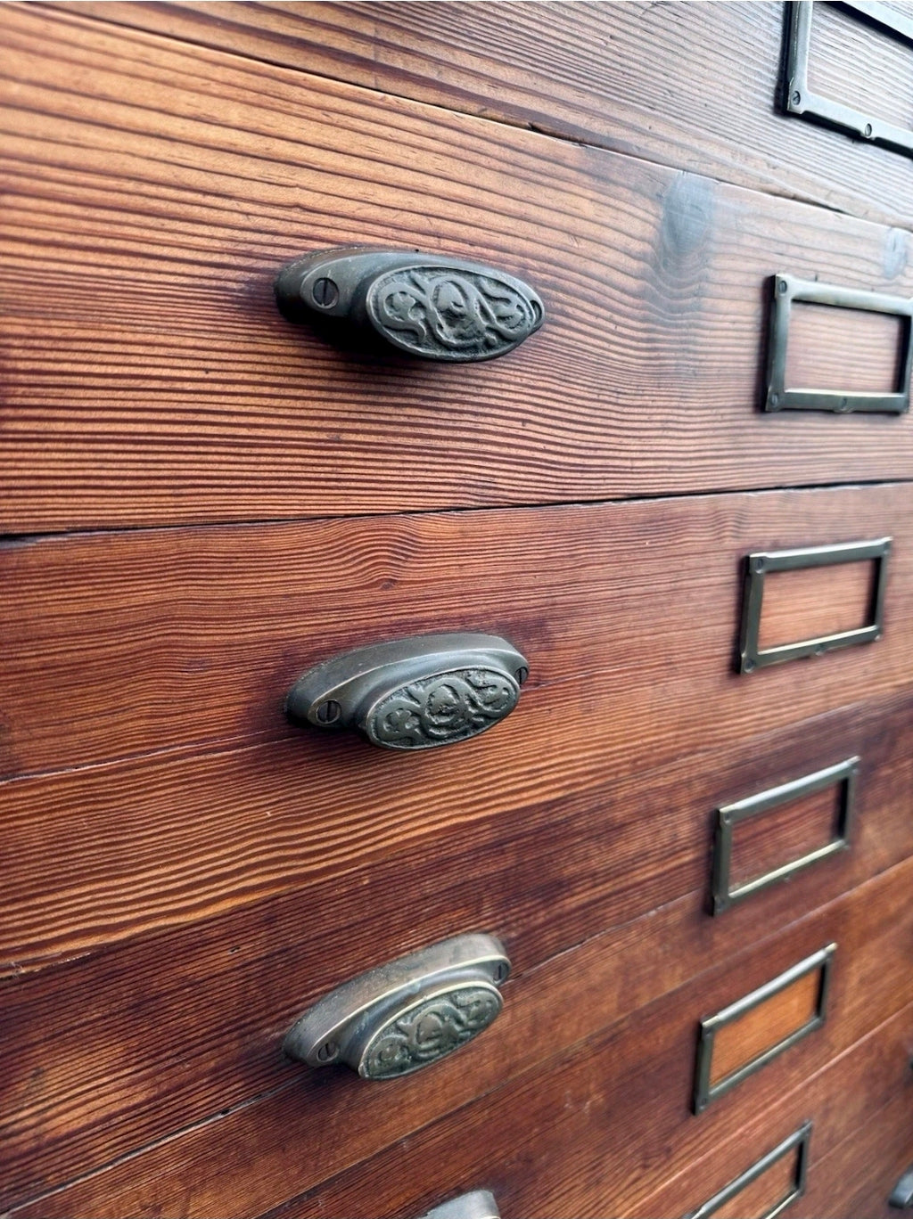 1920s Fiat Factory Bank Of Workshop Drawers. Kitchen Island, Garage,Shop Counter