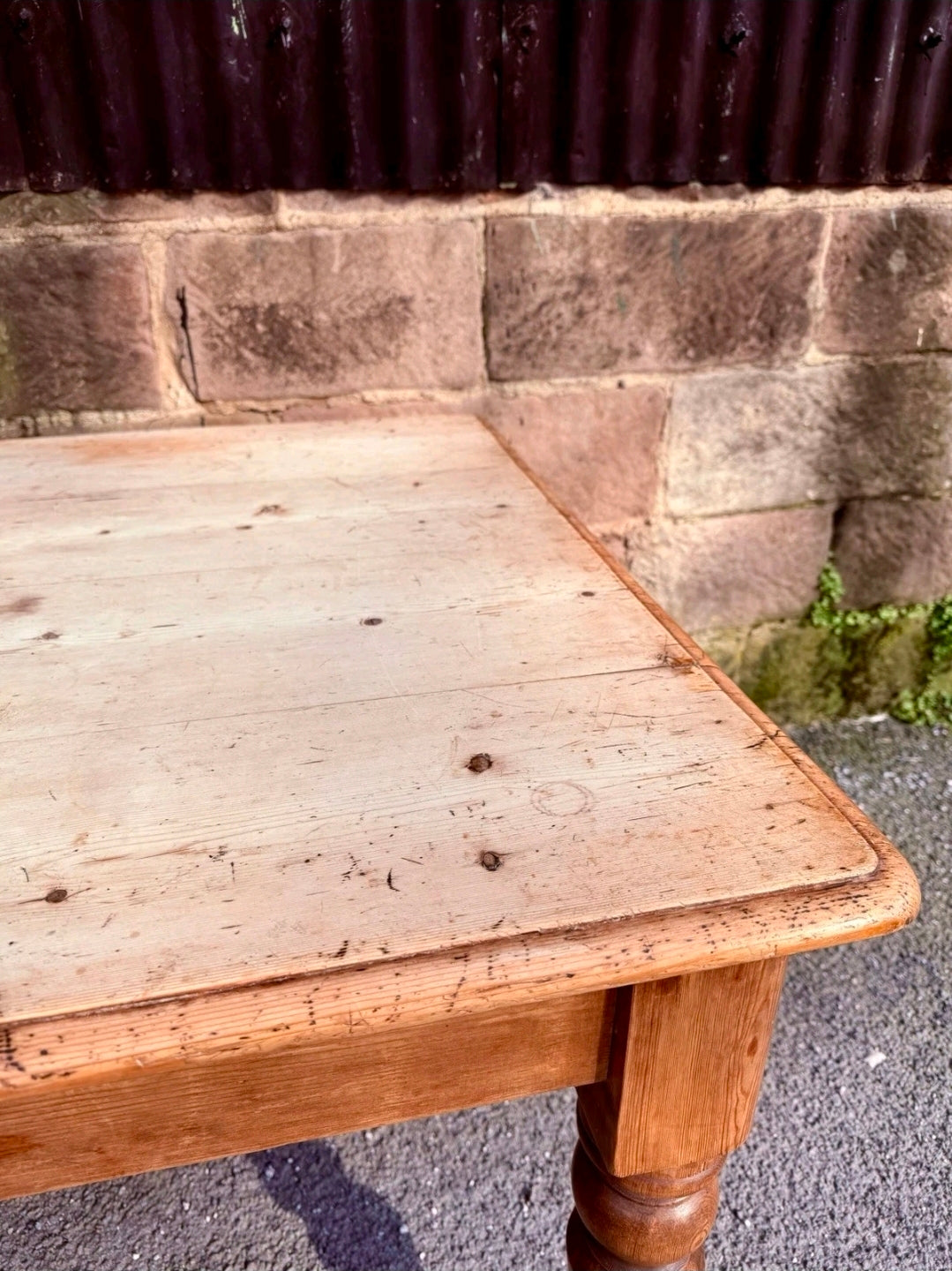 Victorian Farmhouse Scrub Top Pine Dining Table C1880. Country, Kitchen, Rustic
