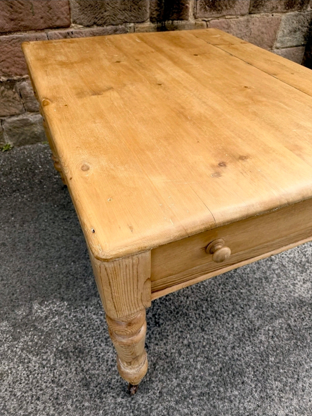 Victorian Farmhouse Antique Pine Dining Table C1880. Country, Cottage, Rustic.