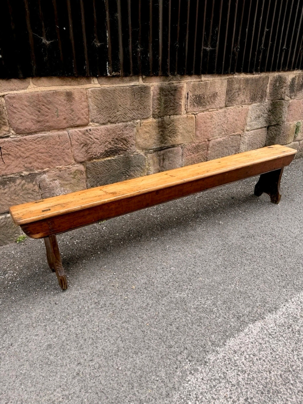 Antique Victorian Rustic Pine Bench, Church Bench, Dining Bench, Hallway