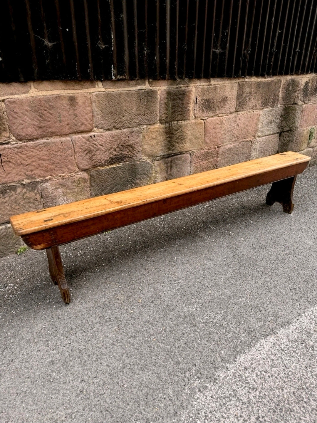 Antique Victorian Rustic Pine Bench, Church Bench, Dining Bench, Hallway