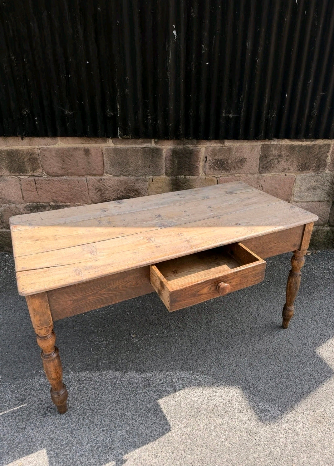 Antique Pine Farmhouse Dining Table c1890. Italian, Country, Cottage, Rustic.