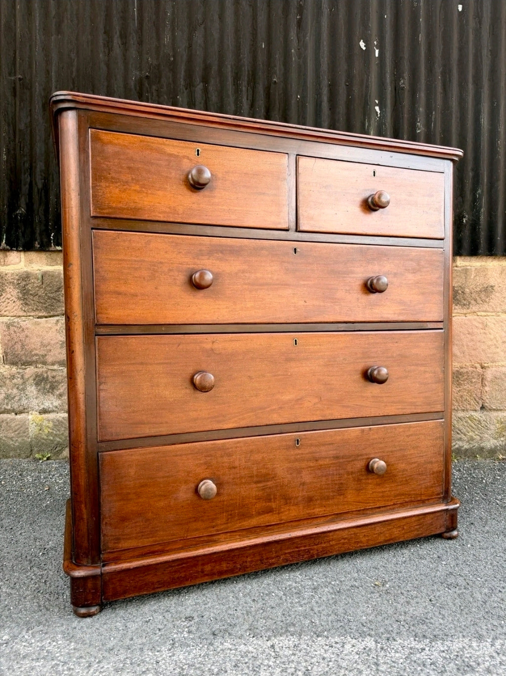 Large Original Mahogany Victorian Chest Of Drawers C1880, Storage, Bedroom,