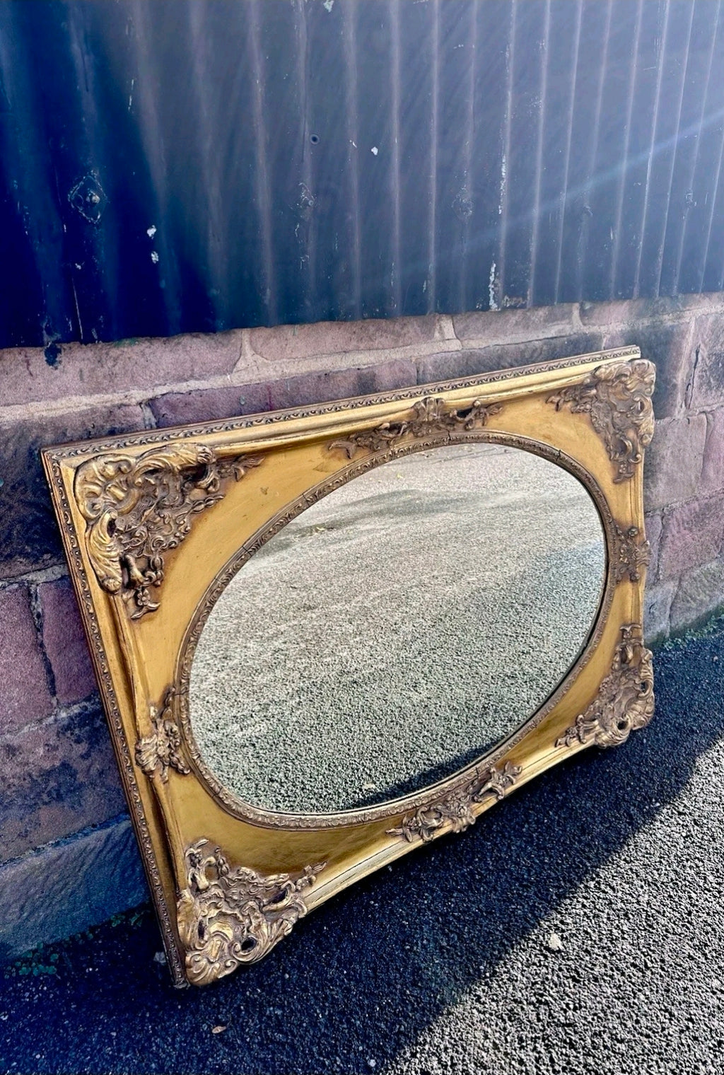 Large Ornate Gilt Framed Late 19th Century Italian Mirror