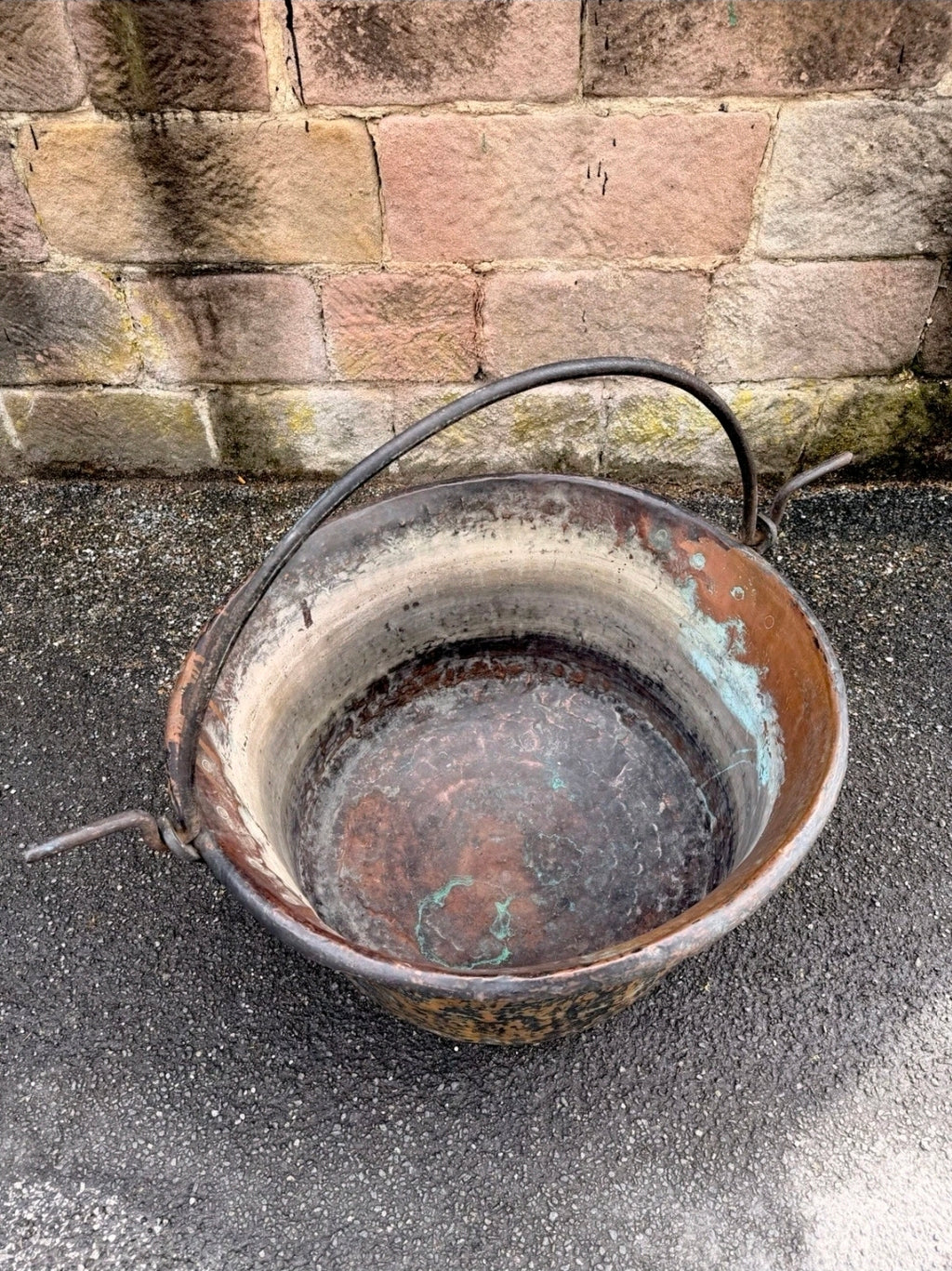 Antique Large Italian Copper Cauldron c1880.Garden Planter,Statement Ice Bucket