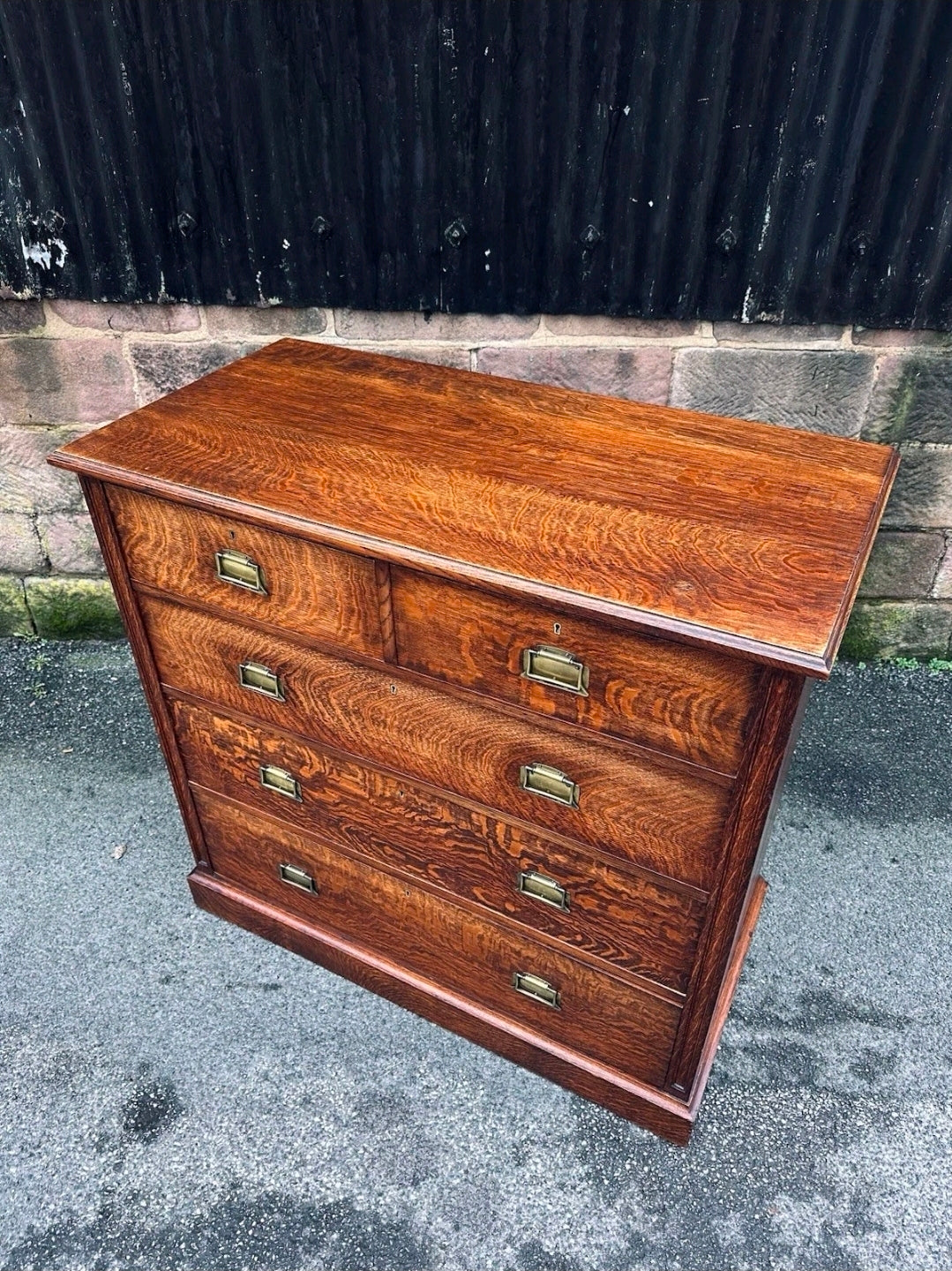 Large Antique Oak Chest Of Drawers, Edwardian C1910, 5 Drawers, Jones Moss & Co