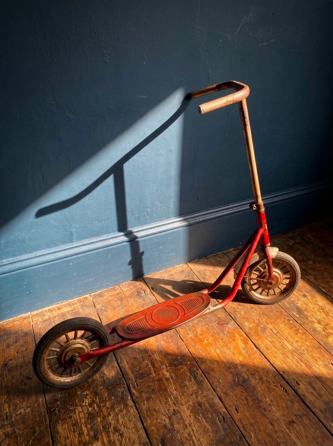 Vintage Mid Century Italian Children's Scooter - Red, Metal, Display, Decorative