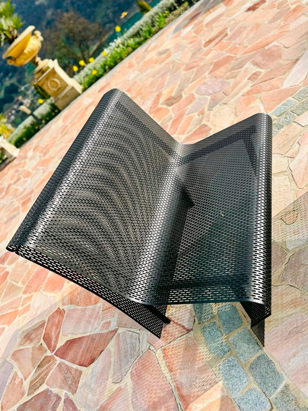 Punched Steel Plate, Outdoor Furniture Set by NEOLT, 1980s Patio, Garden Seating