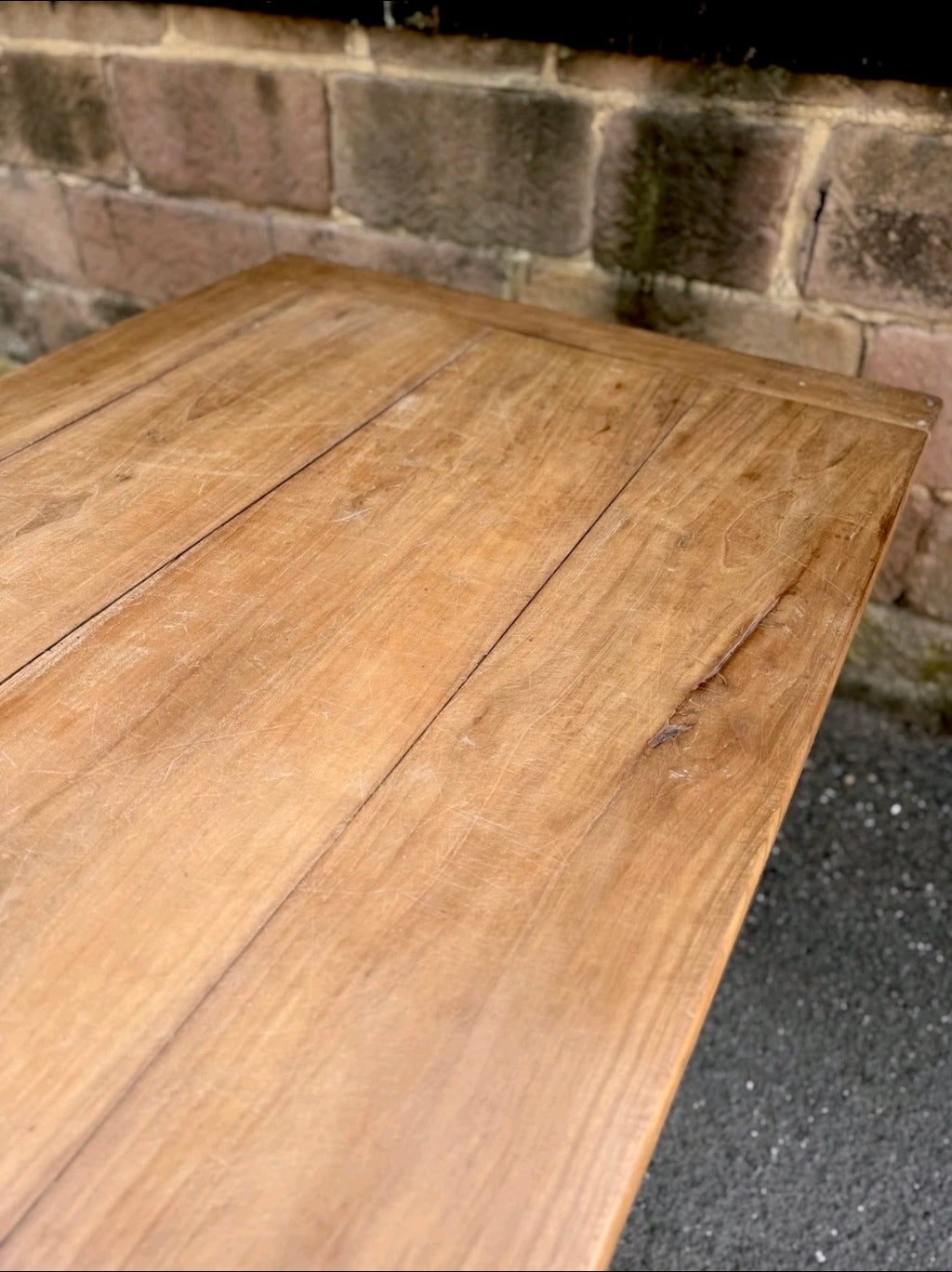 Solid Walnut Italian Farmhouse Kitchen Table C1870, Dough Table, Country, Prep