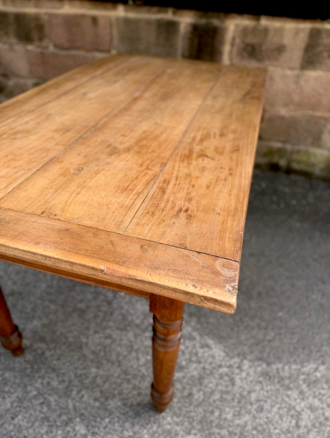 Solid Walnut Italian Farmhouse Kitchen Table C1870, Dough Table, Country, Prep