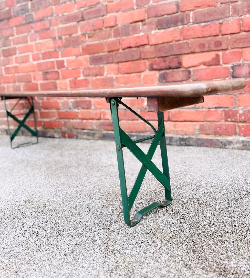 Vintage Italian Hardwood Beer Festival Benches, Dining, Pub, Bar, Garden Bench