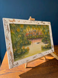 Framed Impasto Ethnic Oil Painting by A W Doe African Artist, Palm Trees, Boats