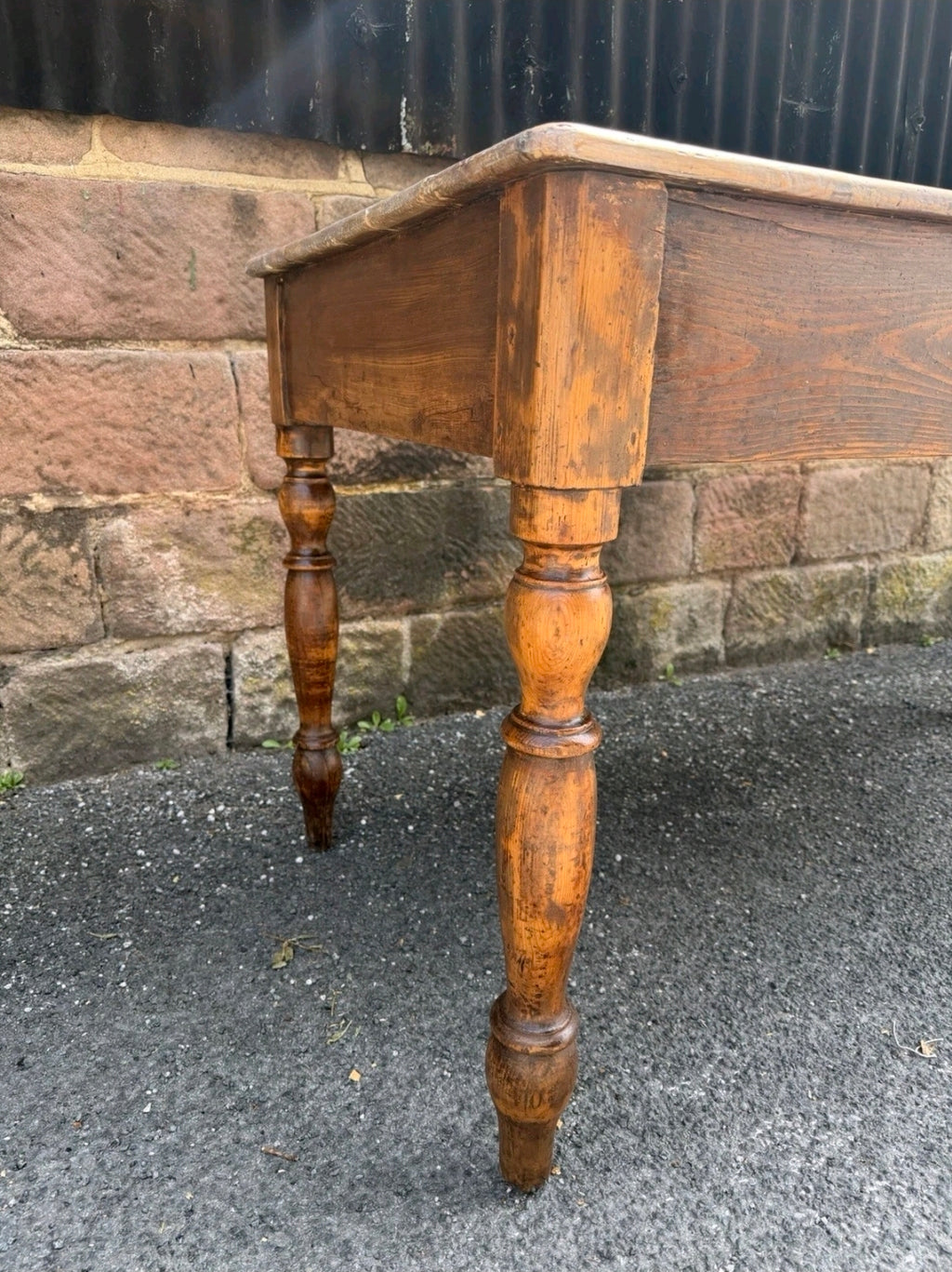 Antique Pine Farmhouse Dining Table c1890. Italian, Country, Cottage, Rustic.