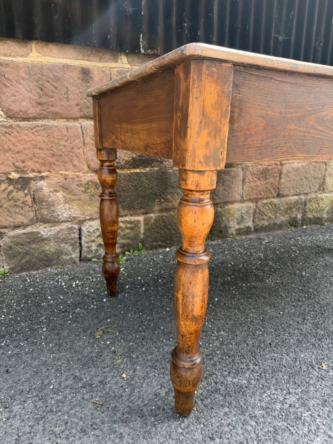 Antique Pine Farmhouse Dining Table c1890. Italian, Country, Cottage, Rustic.